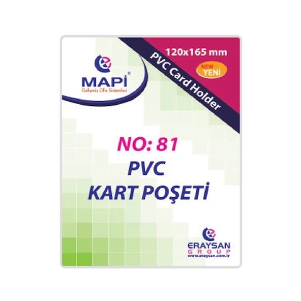 Mapi Kart Poşeti Dikey PVC NO:81 165x120 (100 lü) Şeffaf 910 10 40 ürün görseli 1