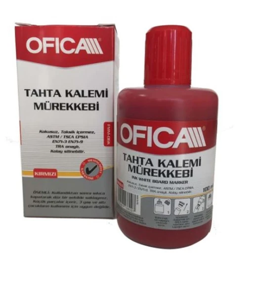 Ofica Tahta Kalem Mürekkebi 20 ML Kırmızı FMM-05K-12 Lİ PAKET-12-LI-PKT