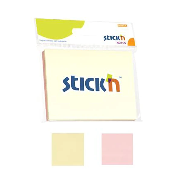 Hopax Stıckn Yapışkanlı Not Kağıdı ( 12 adet) 100 YP 76x102 2 Pastel Renk 21094 - 2
