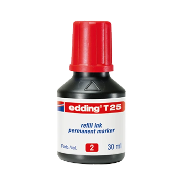 Edding Markör Mürekkebi Permanent Damlalıklı 30 ML Kırmızı T25 10 LU PAKET-10-LI-PKT ürün görseli