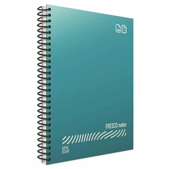 Gıpta Fresco Spiralli Düz Plastik Defter A4 80 YP Çizgili 4899 (12 li)