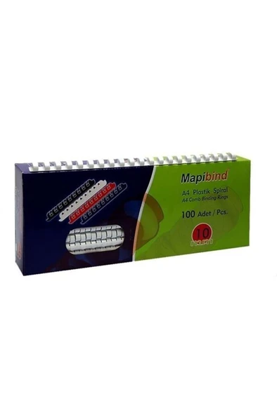 Mapibind Spiral Plastik (100 LÜ) 19 MM Beyaz 201 19 00