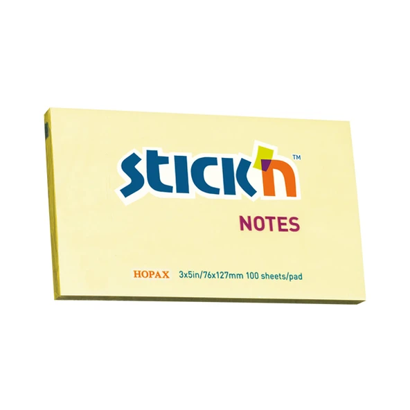 Hopax Stıckn Yapışkanlı Not Kağıdı (12 adet) 76x127 Sarı 21009 - 2