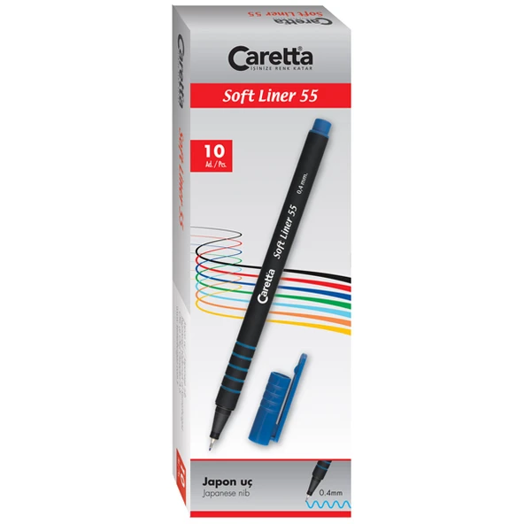 Caretta Softliner Keçeli Kalem 0.4 MM Açık Yeşil 10 LU 55/18-10-LI-PKT