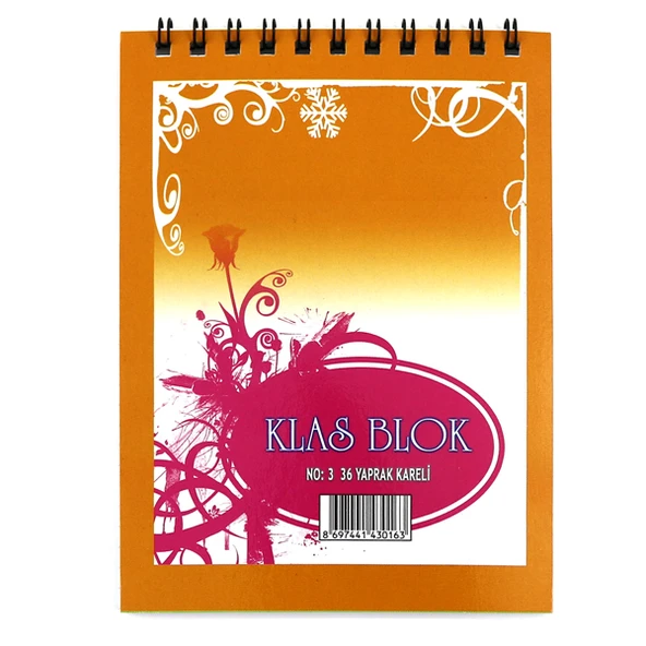 Klas Bloknot Spiralli Kareli No:3 36 YP (24 lü paket) - 2