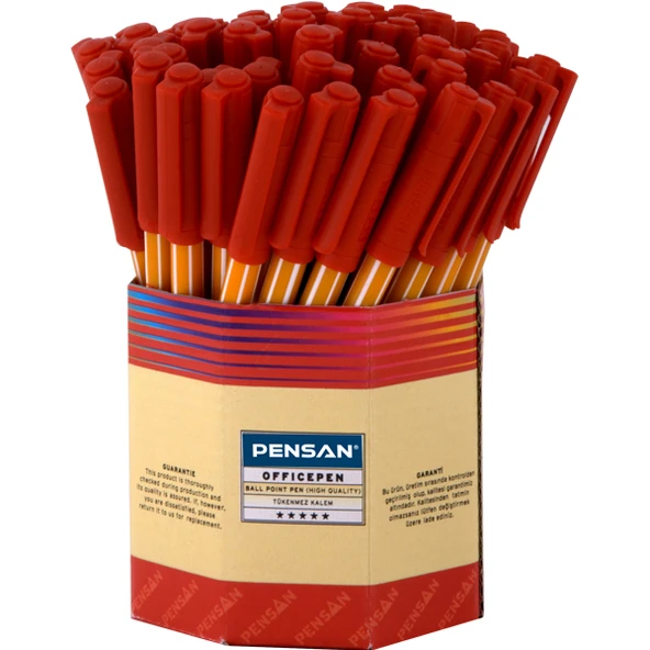 Pensan Tükenmez Kalem Office Pen Kırmızı 1010  (60 LI)