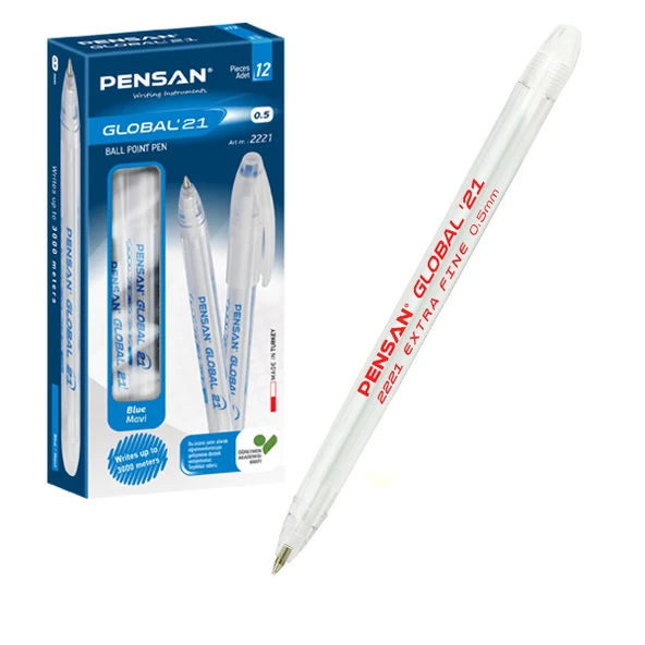 Pensan Tükenmez Kalem Global 0.5 MM Kırmızı (12 li paket) - Resim 2