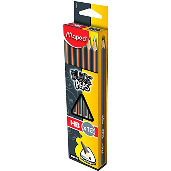 Maped Kurşun Kalem Siyah Pep S HB (12 Li)