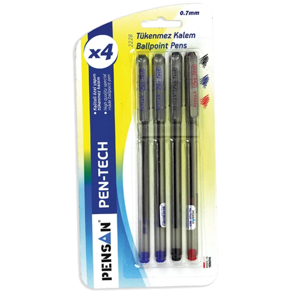 Pensan Tükenmez Kalem Pen Tech 0.7 MM Siyah 2228 ( 12 ADET )