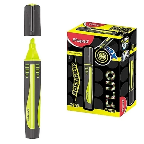 Maped Fosforlu Kalem Max Fluo Peps Mini 10 LU Sarı 742934