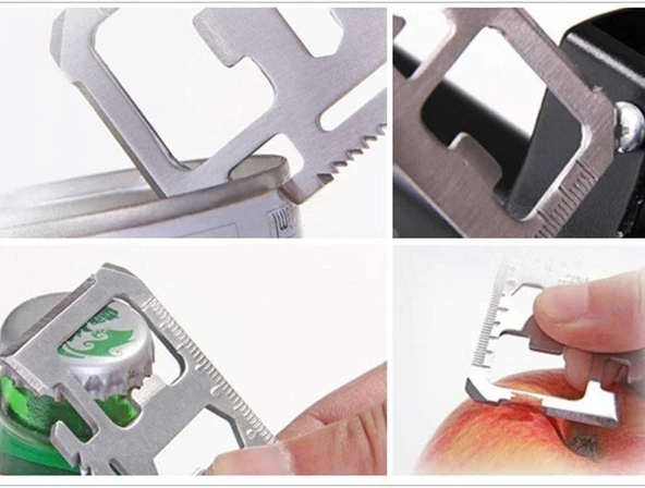 Survival Tool – 11'i 1 Arada Paslanmaz Çelik Çok Amaçlı Hayatta Kalma Aracı - 3