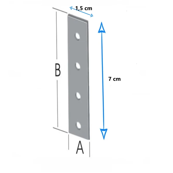 Gönye, Düz Bağlantı Sac Gönye 15x70mm 4 Adet - 2