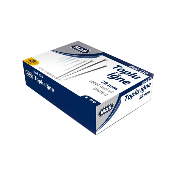 Mas Toplu İğne Nikel 28 MM 20 GR 330 (36 kutu)