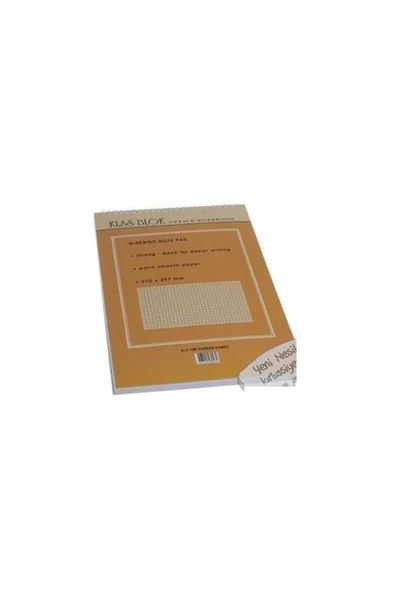 Klas A4 Bloknot Spiralli Office Book Kareli 100 Yaprak (6 Li Paket)