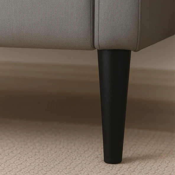 Ahşap Ayak 12 Cm Siyah M8 Civatalı Bağlantı Aparatlı Dolap Mobilya Koltuk Kanepe Destek Ayağı Ayakları - Resim 3