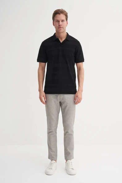 Cazador Polo Yaka Regular Fit Örme Çizgi Dokulu Tişört - 3