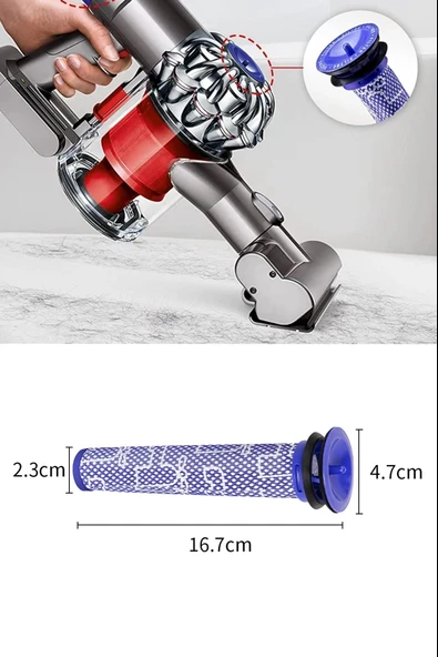 Dyson Uyumlu V8 Dik Süpürge Ön Filtresi - 4
