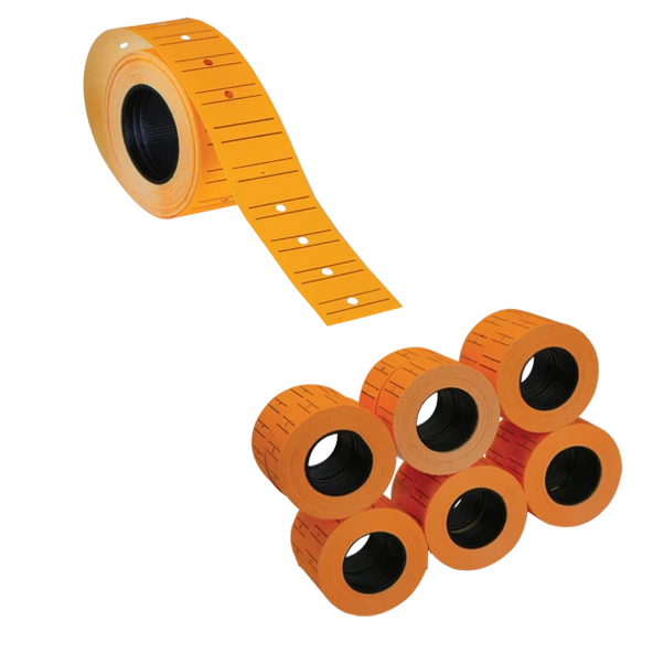 Tanex Fiyat Etiketi Çizgili 12x21 Fosforlu Turuncu (6 rulo) - 2