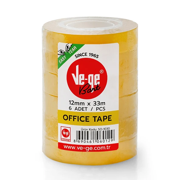 Ve-Ge Selefon Bant Offıce Tape 12x33 ( 6 Lı Paket) ürün görseli