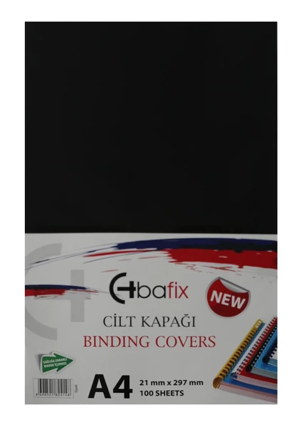 Bafix Cilt Kapağı Plastik Opak A4 160 MIC Siyah  (100 lü)