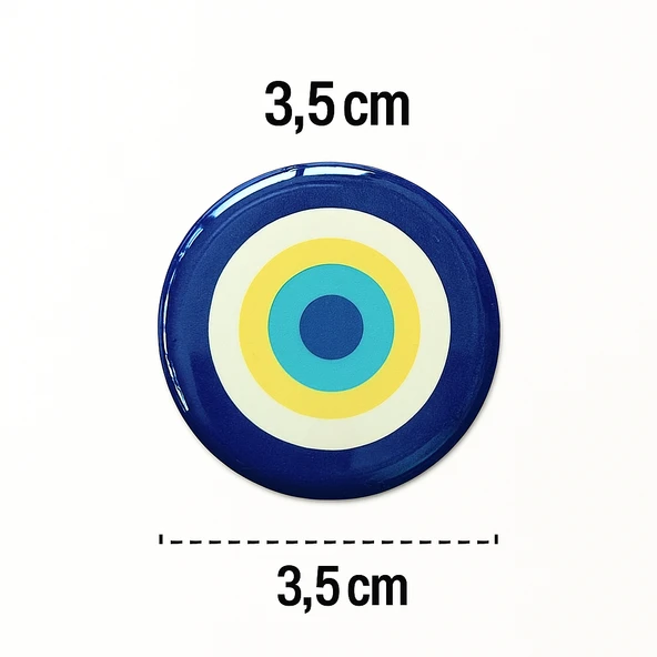 Nazar Boncuk Modeli Yuvarlak Etiket Damla Sticker 3.5 cm - 2