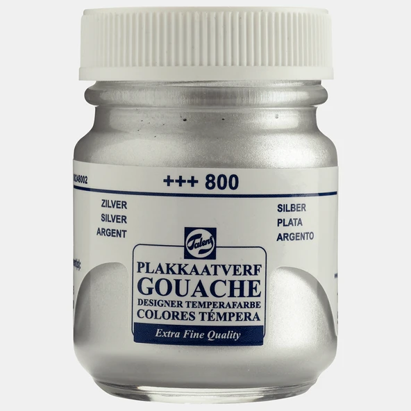 Talens Guaj Boya 16 ML Silver (Gümüş) 800 (10 adet)