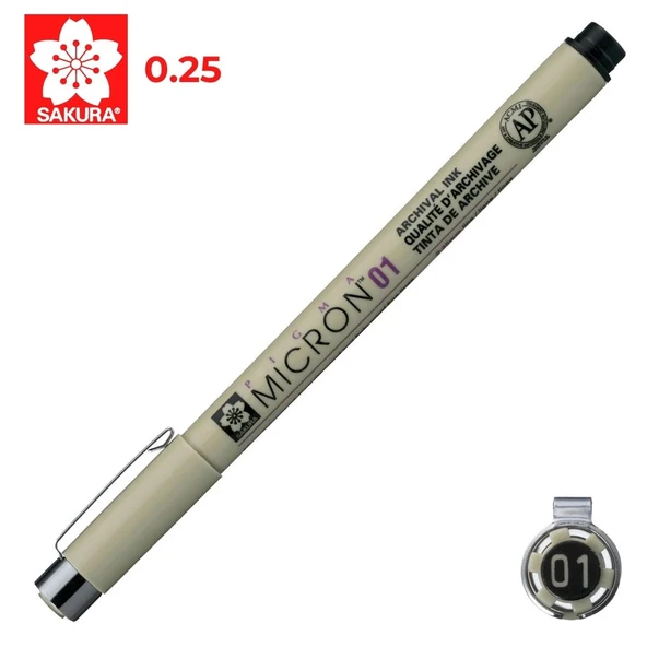 Sakura Bxsdk01-49 Pigma Micron 0.25 Mm Siyah 01 Çizim Kalemi (12 Li Kutu)