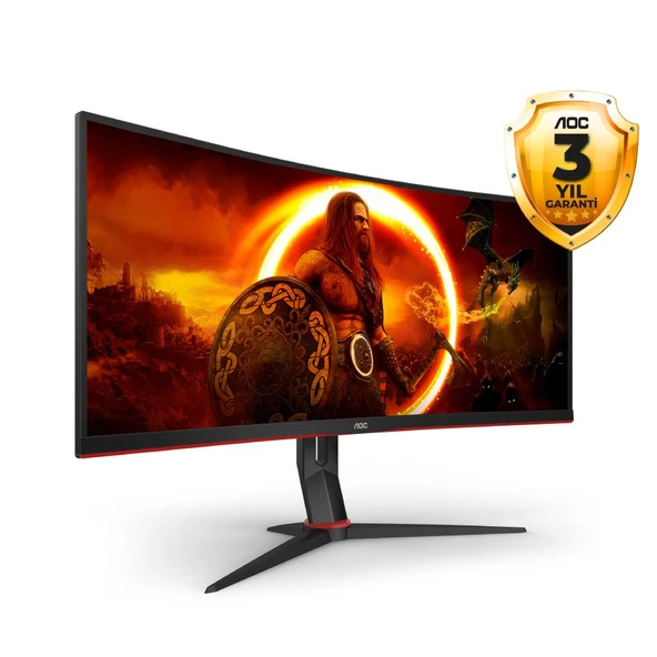 AOC CU34G2XP 34" 180Hz 1ms HDMI DP USB 3.2 Adaptive Sync HDR400 WQHD VA Curved 1500R Monitör - 2