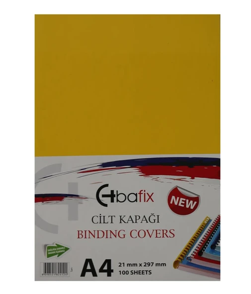 Bafix Cilt Kapağı Plastik Opak A4 160 MIC Sarı  (100 lü) ürün görseli 1