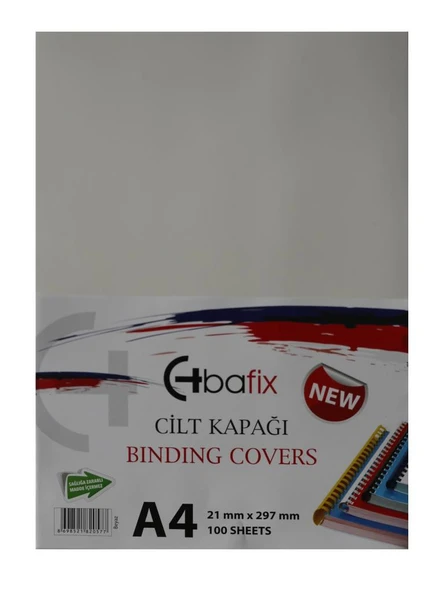 Bafix Cilt Kapağı Plastik Opak A4 160 MIC Beyaz (100 lü)