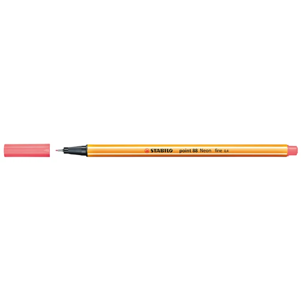 Stabilo Keçe Uçlu İnce Kalem 88 Point 0.4 MM Fosforlu Kırmızı 88/040-10 LU