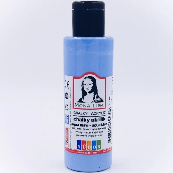 Monalisa Akrilik Boya Chalky 70 ML Aqua Mavi SD170-07  (12 adet)
