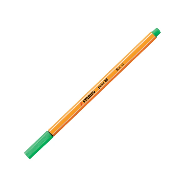 Stabilo Keçe Uçlu İnce Kalem  ( 10 adet) 88 Point 0.4 MM Zümrüt Yeşili 88/16