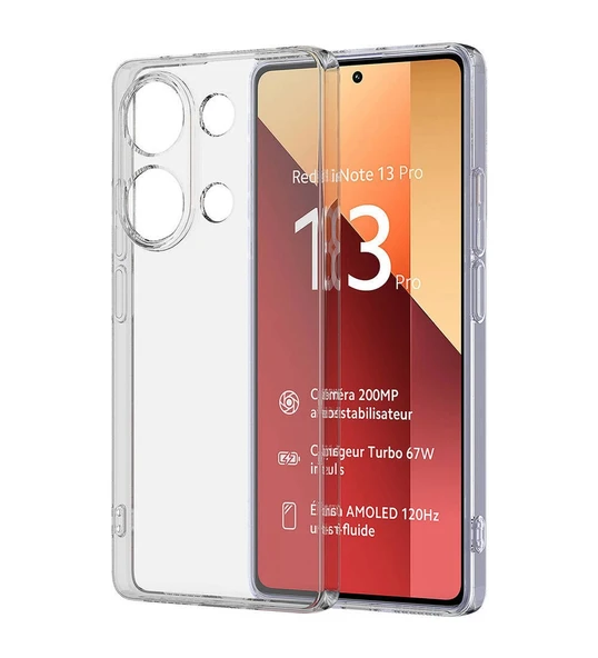 Logis Redmi Note 13 Pro 4G Kılıf Süper Silikon Şeffaf