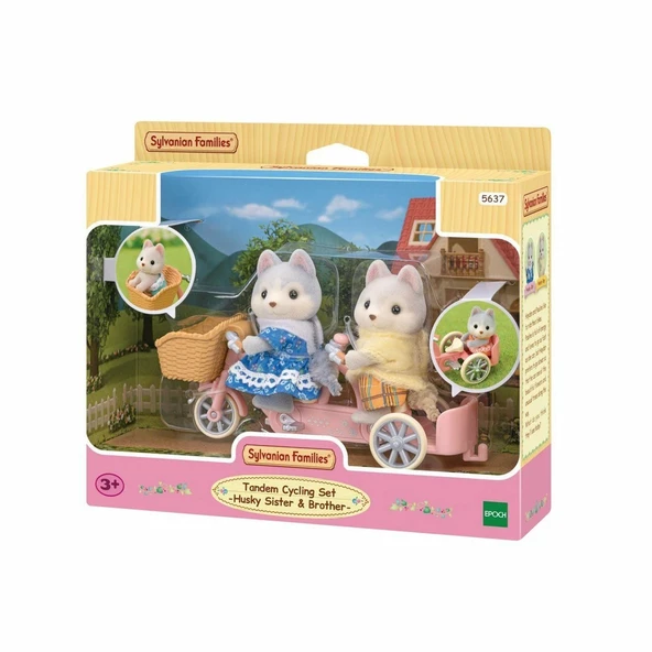 5637 Sylvanian Families Tandem Bisiklet Seti Husky Kardeşler +3 Yaş - 1
