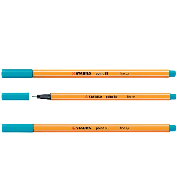 Stabilo Keçe Uçlu İnce Kalem  ( 10 adet) 88 Point 0.4 MM Açık Mavi 88/31 - Resim 2