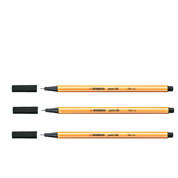 Stabilo Keçe Uçlu İnce Kalem ( 10 adet) 88 Point 0.4 MM Siyah 88/46