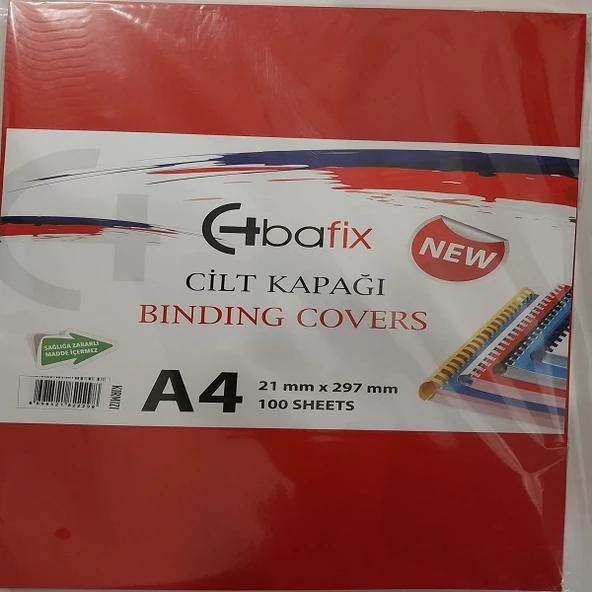 Bafix Cilt Kapağı Plastik Opak A4 160 MIC Kırmızı (100 lü) - 3