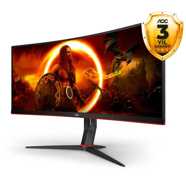 AOC CU34G2XP 34" 180Hz 1ms HDMI DP USB 3.2 Adaptive Sync HDR400 WQHD VA Curved 1500R Monitör - 3