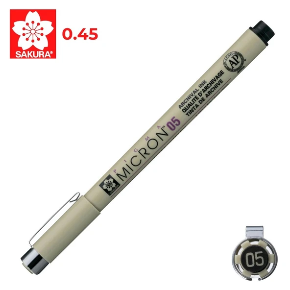 Sakura Pıgma Mıcron 05 0.45 MM Siyah xSDK05 (12 li kutu)