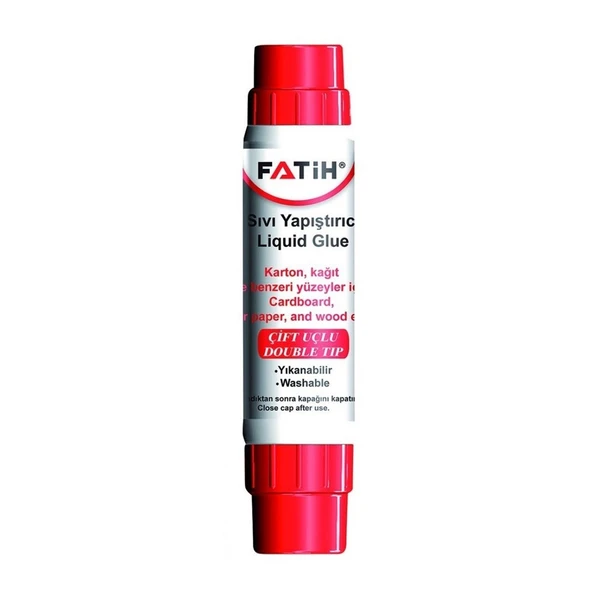 Fatih Sıvı Yapıştırıcı Solventsiz Çift Uçlu Şeffaf 30 ML-24-LI-PKT
