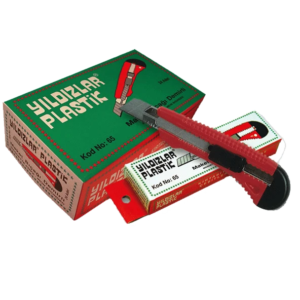 Yıldızlar Maket Bıçağı Geniş Ucu Demirli 65--(24 lü) - 2