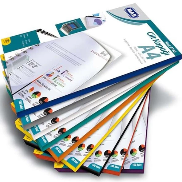 Mas Cilt Kapağı Plastik Opak A4 160 MIC (100 lü) Şeffaf 7740