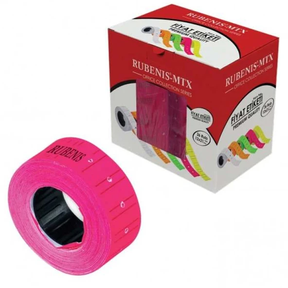 Rubenis Fiyat Etiketleme Makinası Etiketi Pembe-36 LI