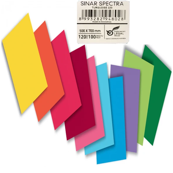 Sınar Fon Kartonu (100 LÜ) 50x70 120 GR Turkuaz 220