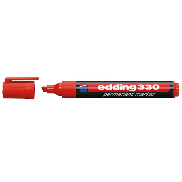 Edding Markör (10 adet)Permanent Kesik Uçlu 1-5 MM Kırmızı 330