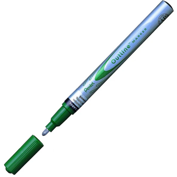 Pentel Markör Kontürlü Outline Paint Yeşil (12 adet) MSP60-ZD