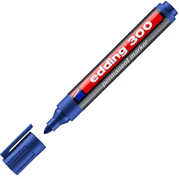 Edding Markör(10 adet) Permanent Yuvarlak Uçlu 1.5-3 MM Mavi 300 - 3