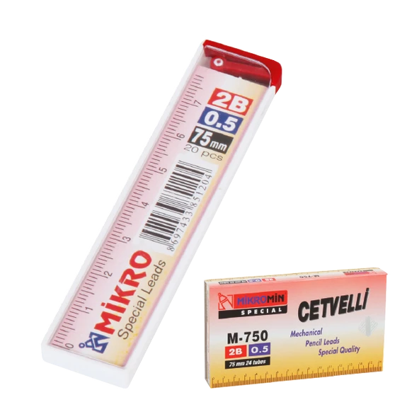Mikro Min Cetvelli 2B 75 MM 0.5 MM M-750--24 LÜ ürün görseli 1