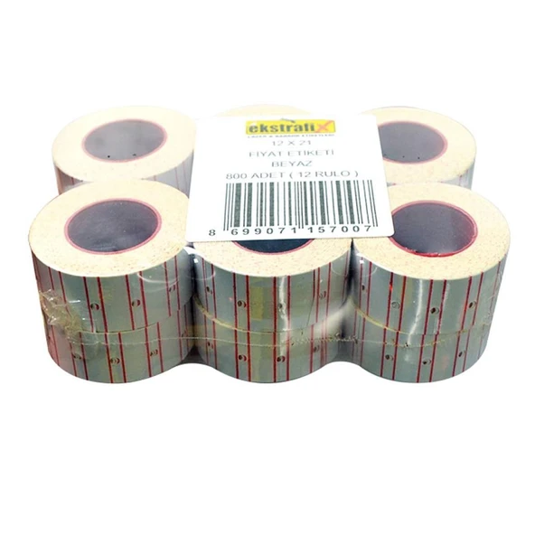 Ekstrafix Fiyat Etiketi Beyaz 12x21 Q (12 li 1 paket)(fix-5700 ) - 2